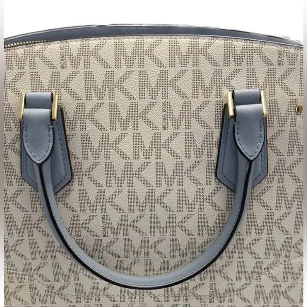 🩵NWT Michael Kors Large Lynn Satchel Pale Blue Multi Logo🩵 - Picture 3 of 8